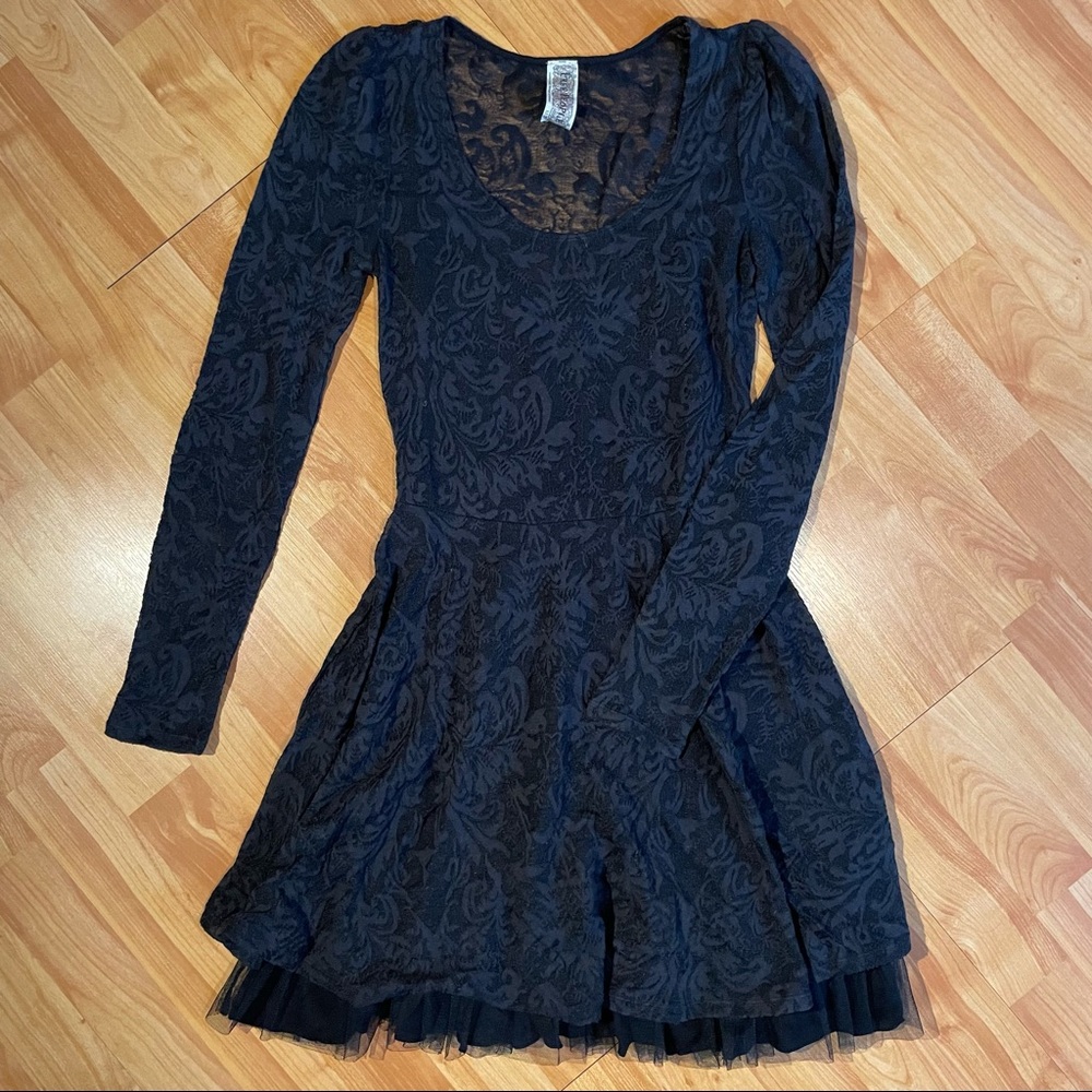 FP Lacey skater style dress with tule skirt